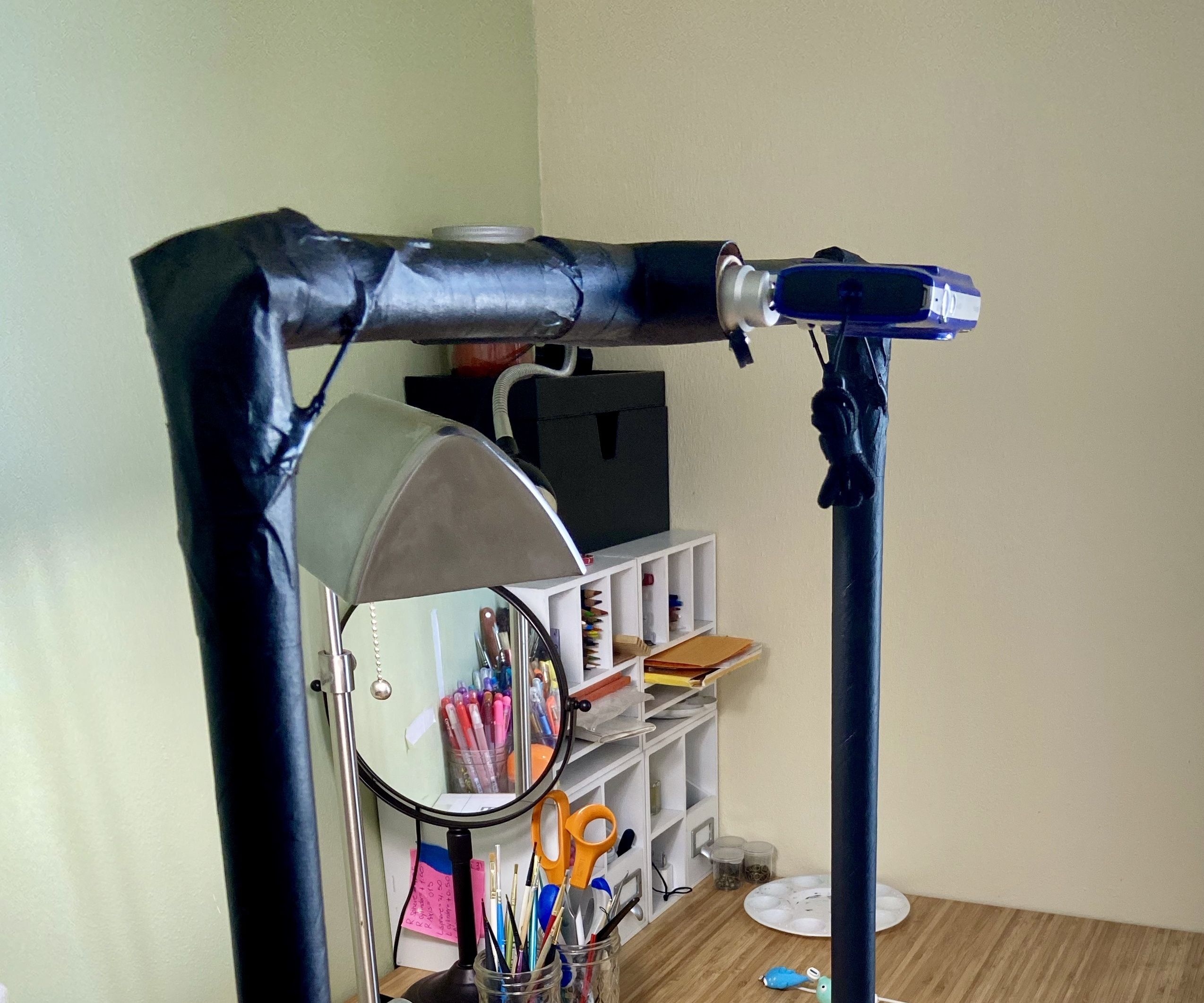 Overhead Camera Stand From Cardboard Tubes