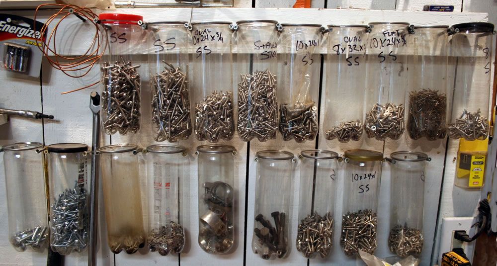Tennis Ball Can Nuts and Bolts Storage