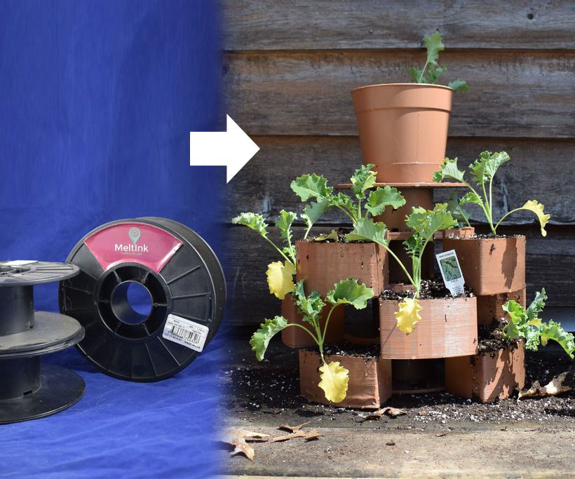 Stackable 3D Filament Spool Garden