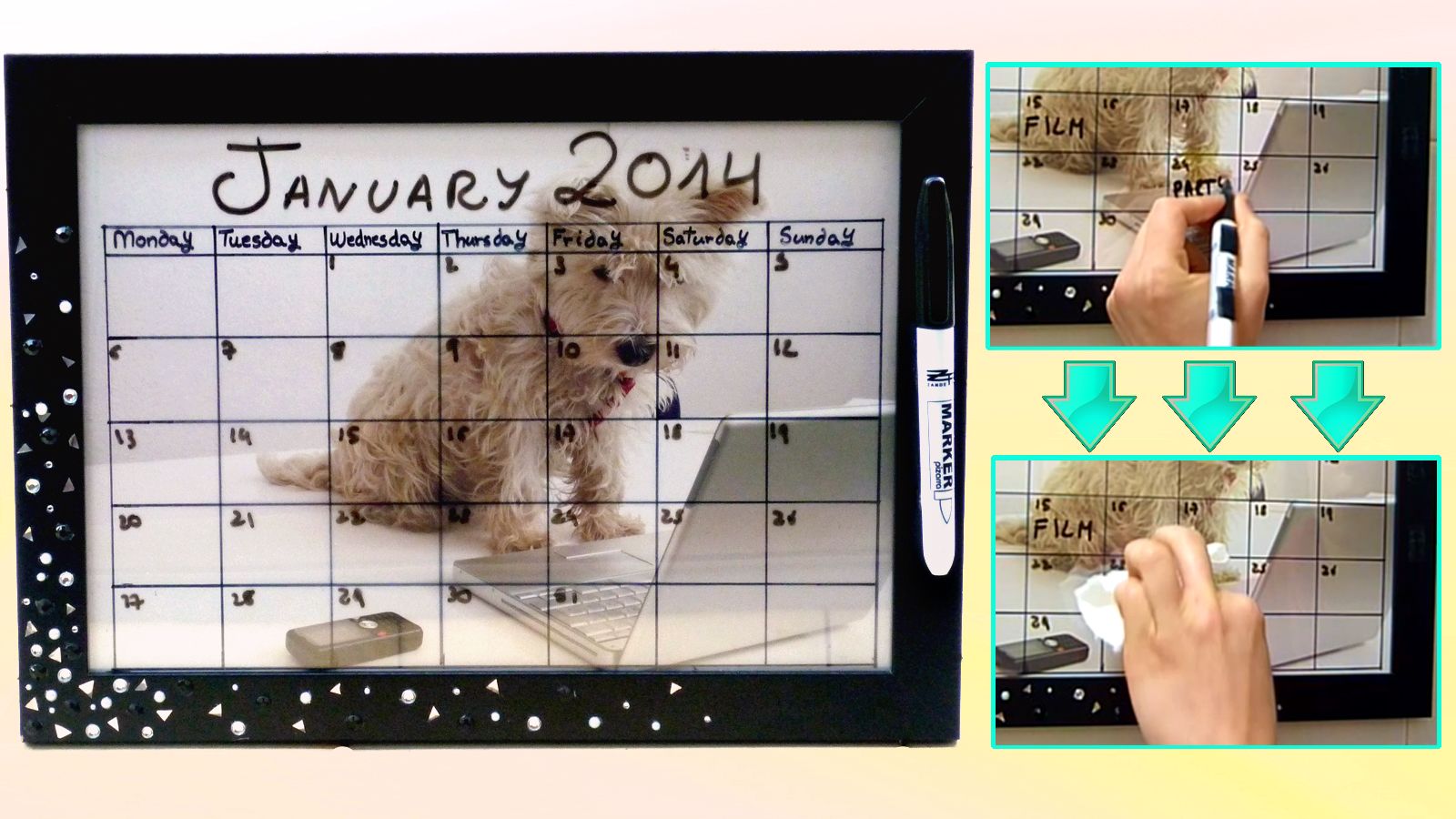 DIY Dry Erase Calendar for the New Year! Easy & Customizable