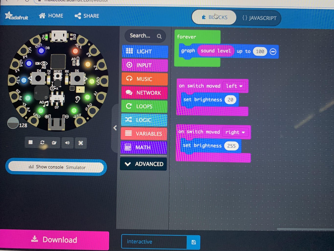 Clap Light That Illuminates Drawing Using CPX & Makecode : 4 Steps ...