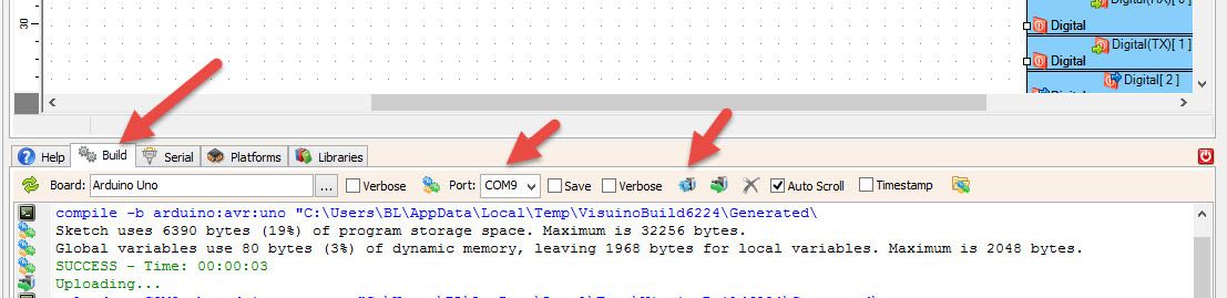 Generate, Compile, and Upload the Arduino Code