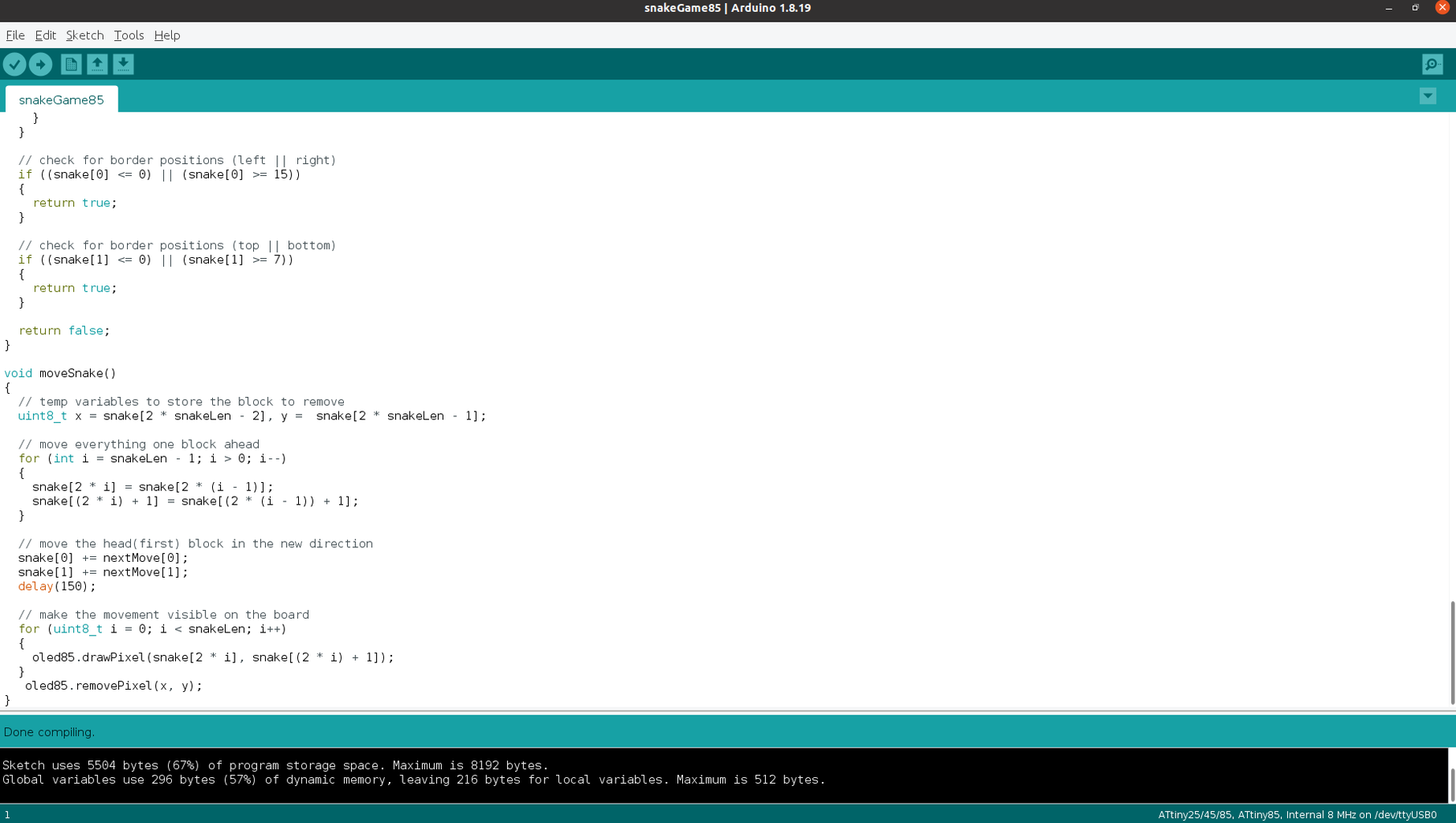 ATtiny85 Snake Game : 6 Steps (with Pictures) - Instructables