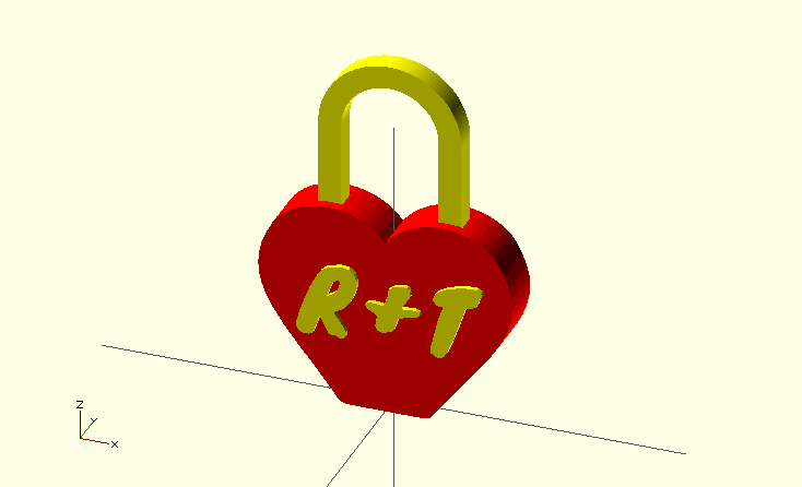 Love lock made with an 3D printer