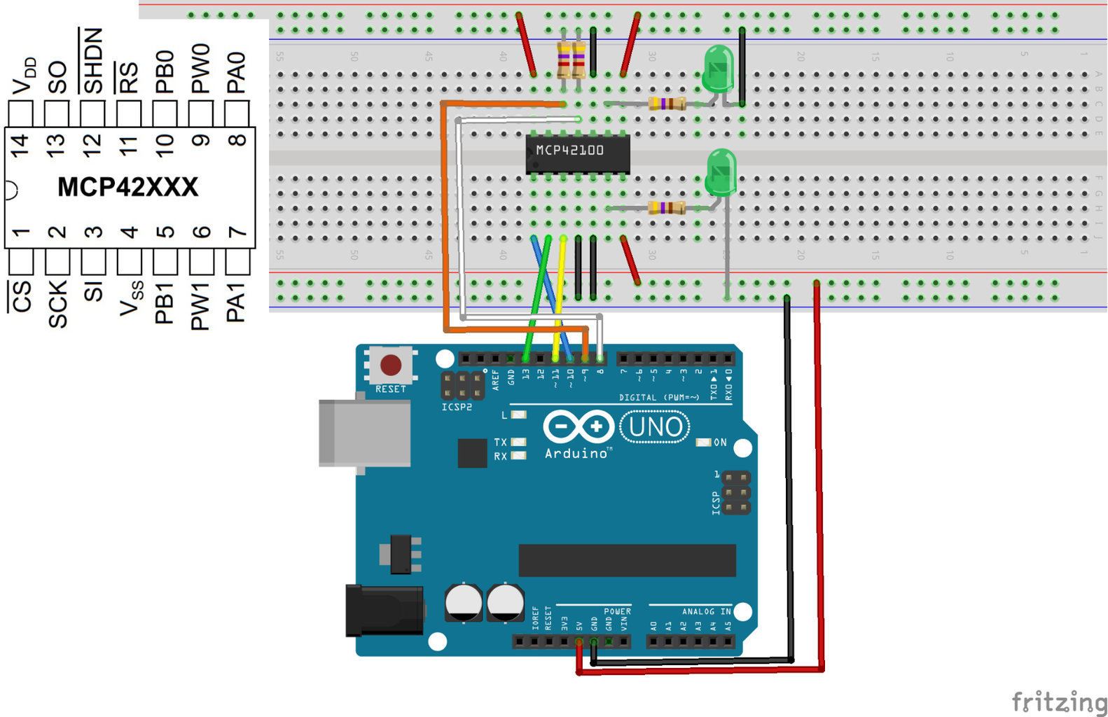 Digital Potentiomter MCP42100 With Arduino - Instructables