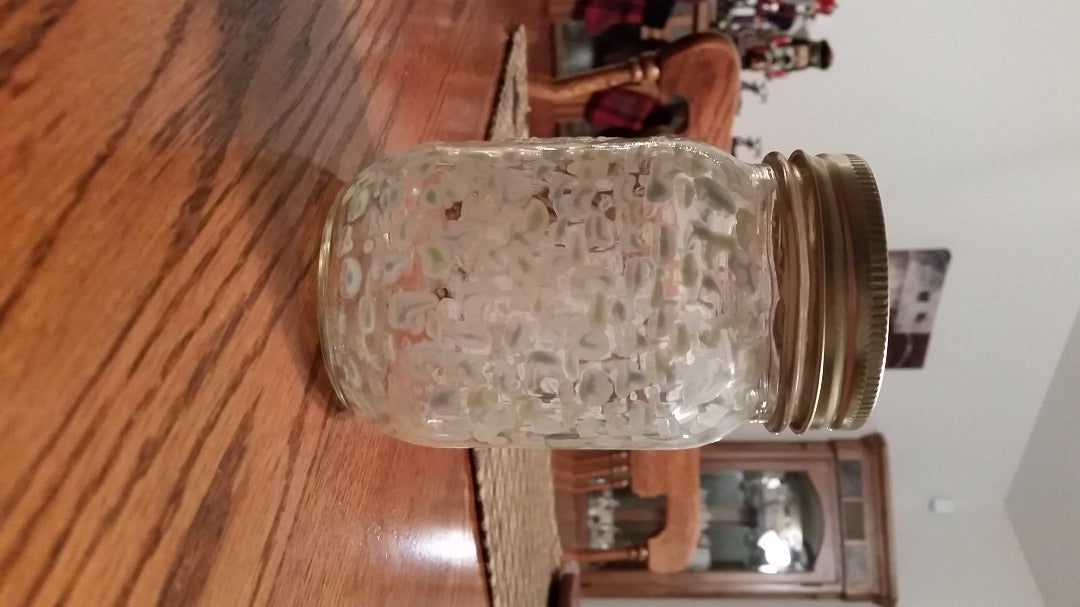 End Result for Seasonal Glow in the Dark Paint Mason Jars
