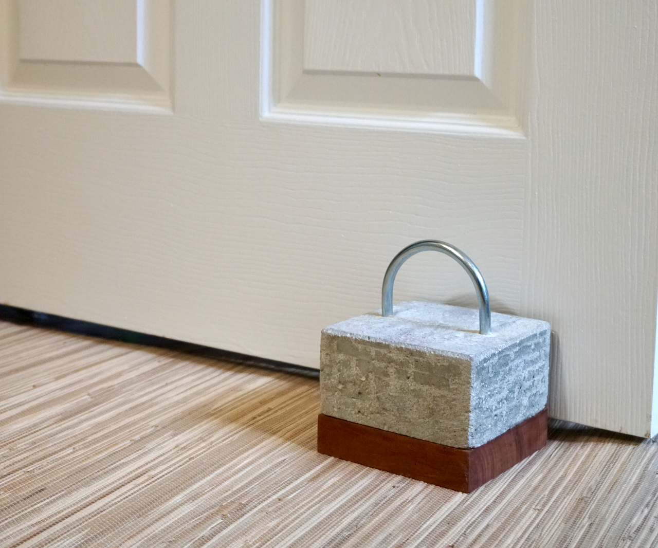 Concrete and Wood Door Stop