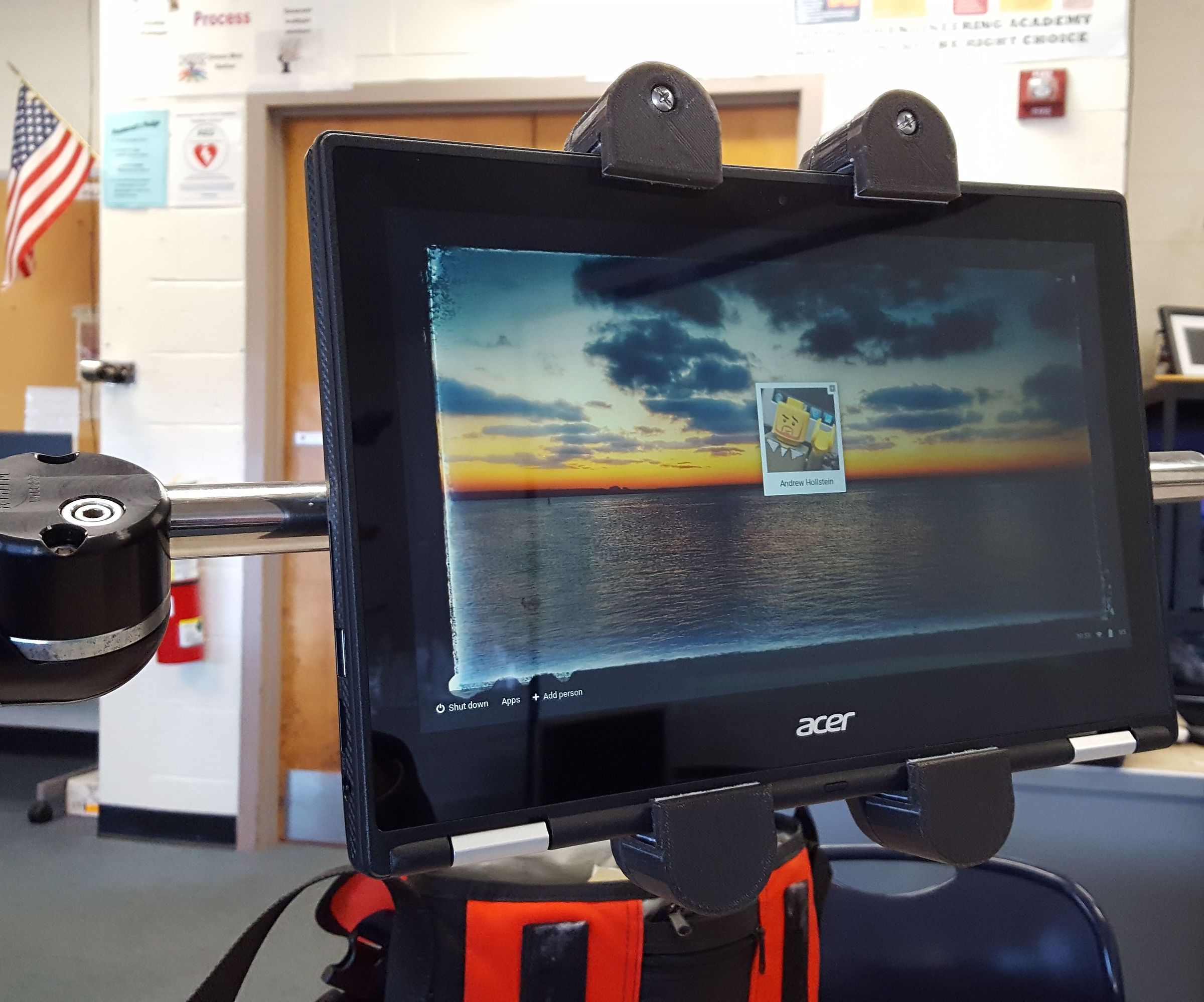 3D Printed Chromebook Holder for Wheelchair Access