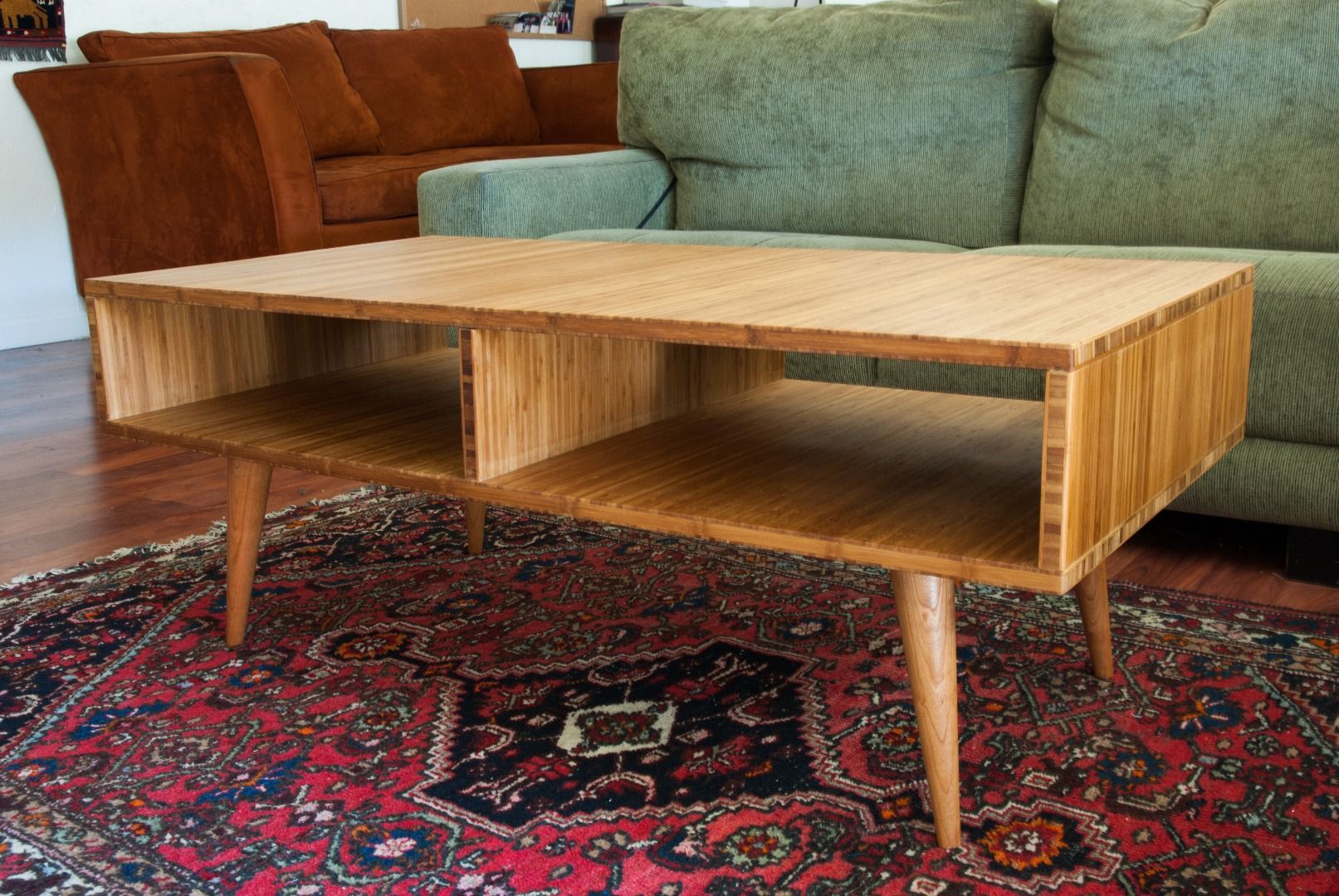 Mid-Century Modern Style Coffee Table Made With Plyboo (Bamboo