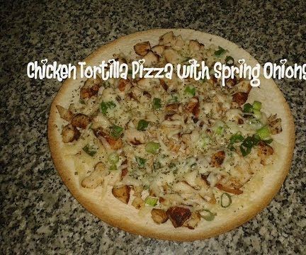 Chicken Tortilla Pizza With Spring Onions Recipe