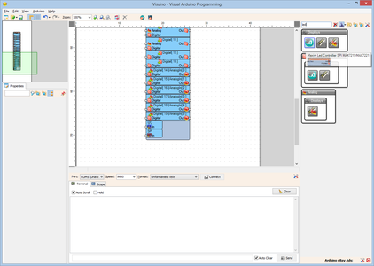 In Visuino: Add and Connect Maxim MAX7219 LED Component