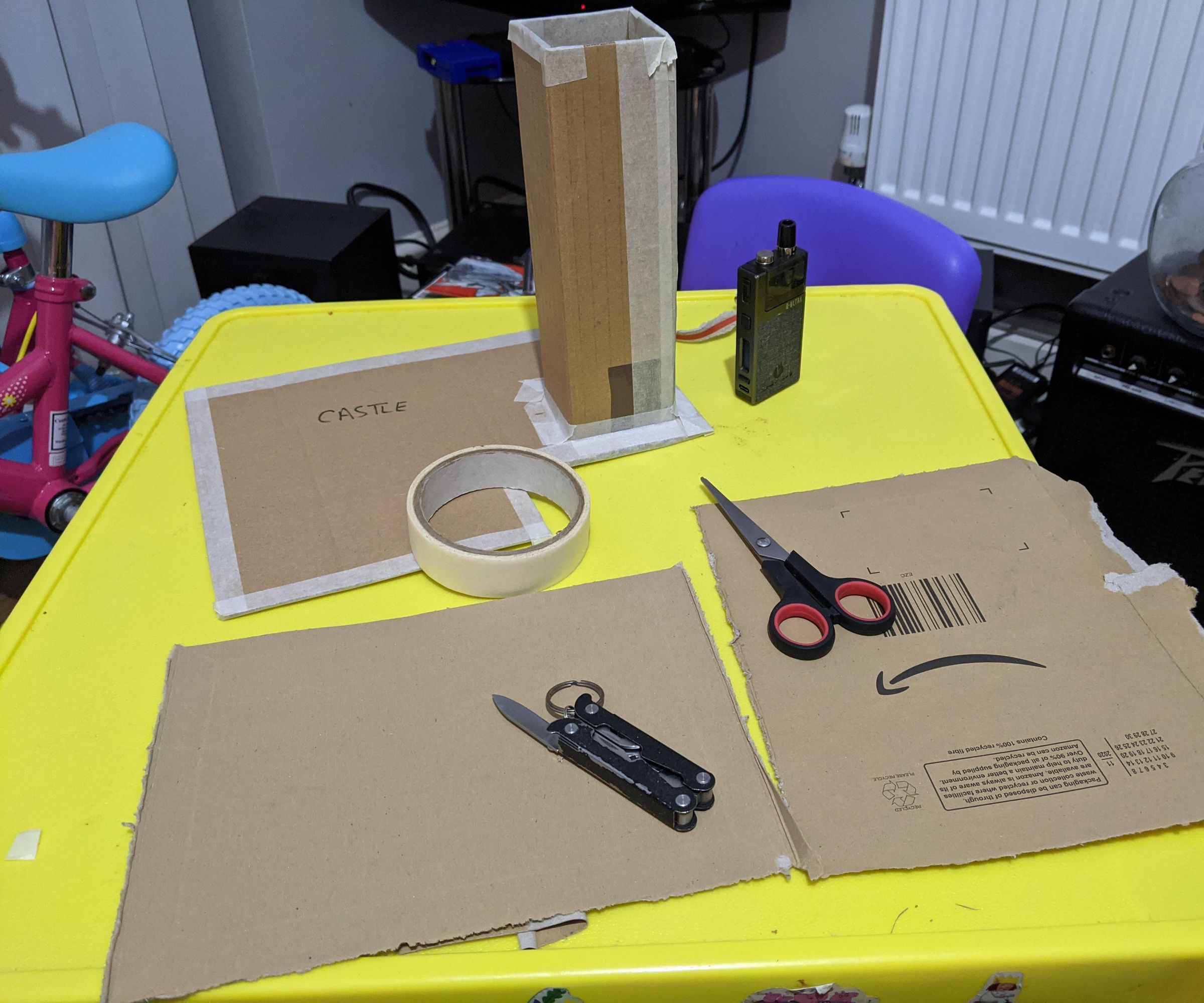 Cardboard Castle Model for Kids