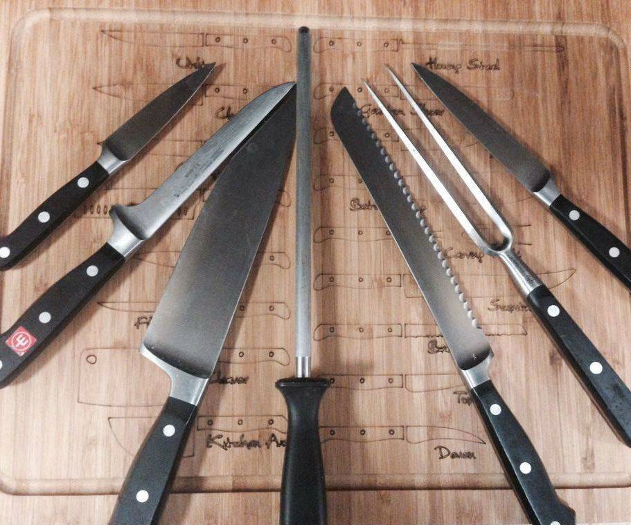 Laser Cut Know Your Knives Chopping Board