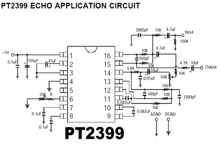 PT2399 ECHO Circuit Diagram