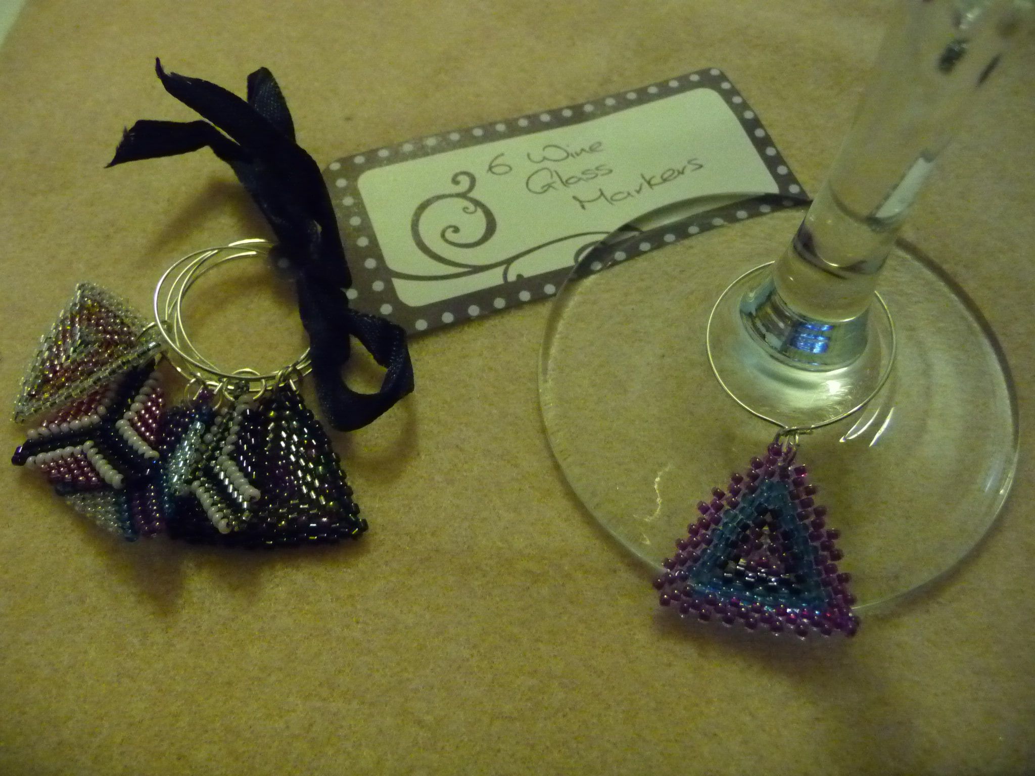 Beaded wine glass markers/charms