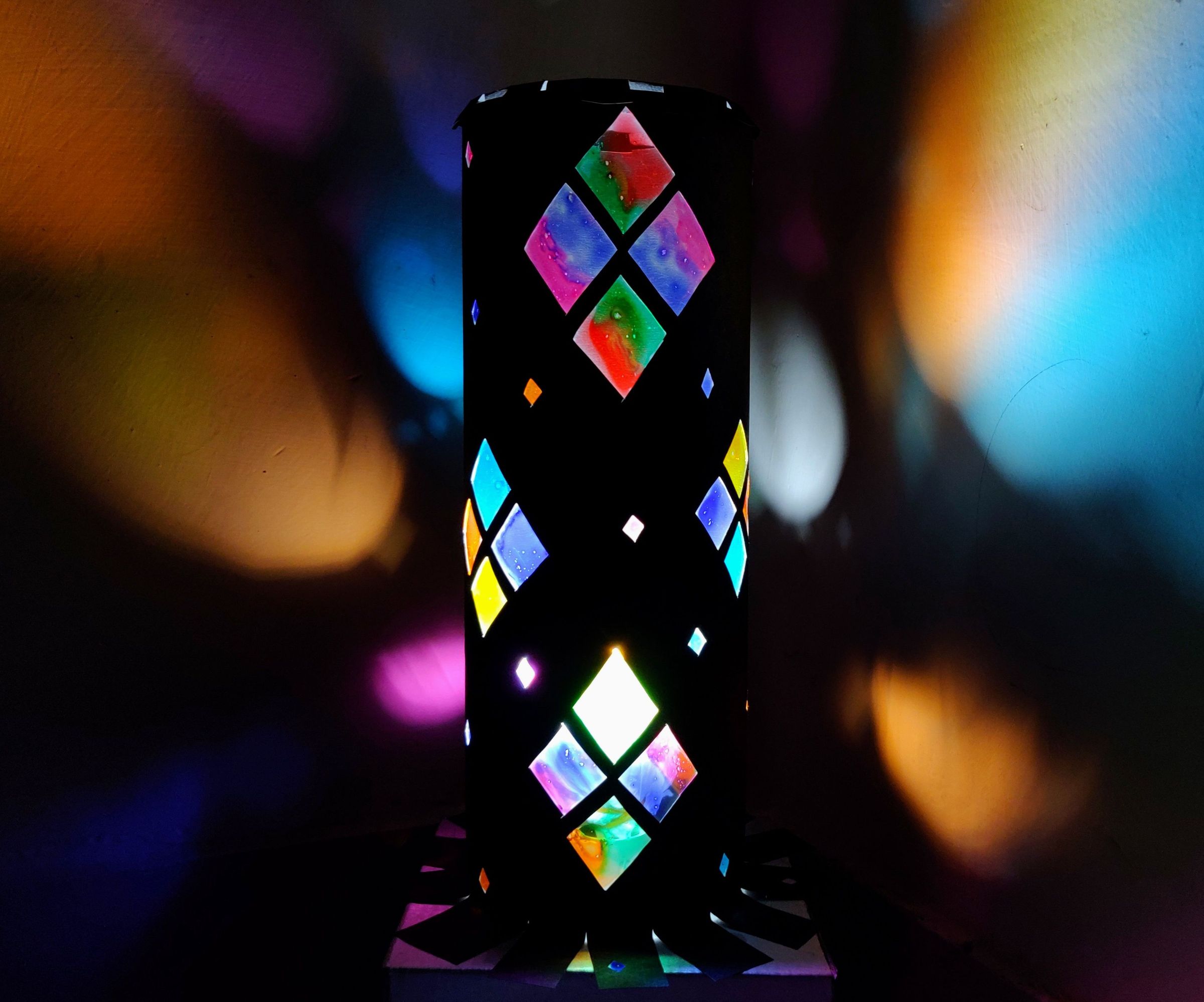 DIY Rainbow Paper Lampshade