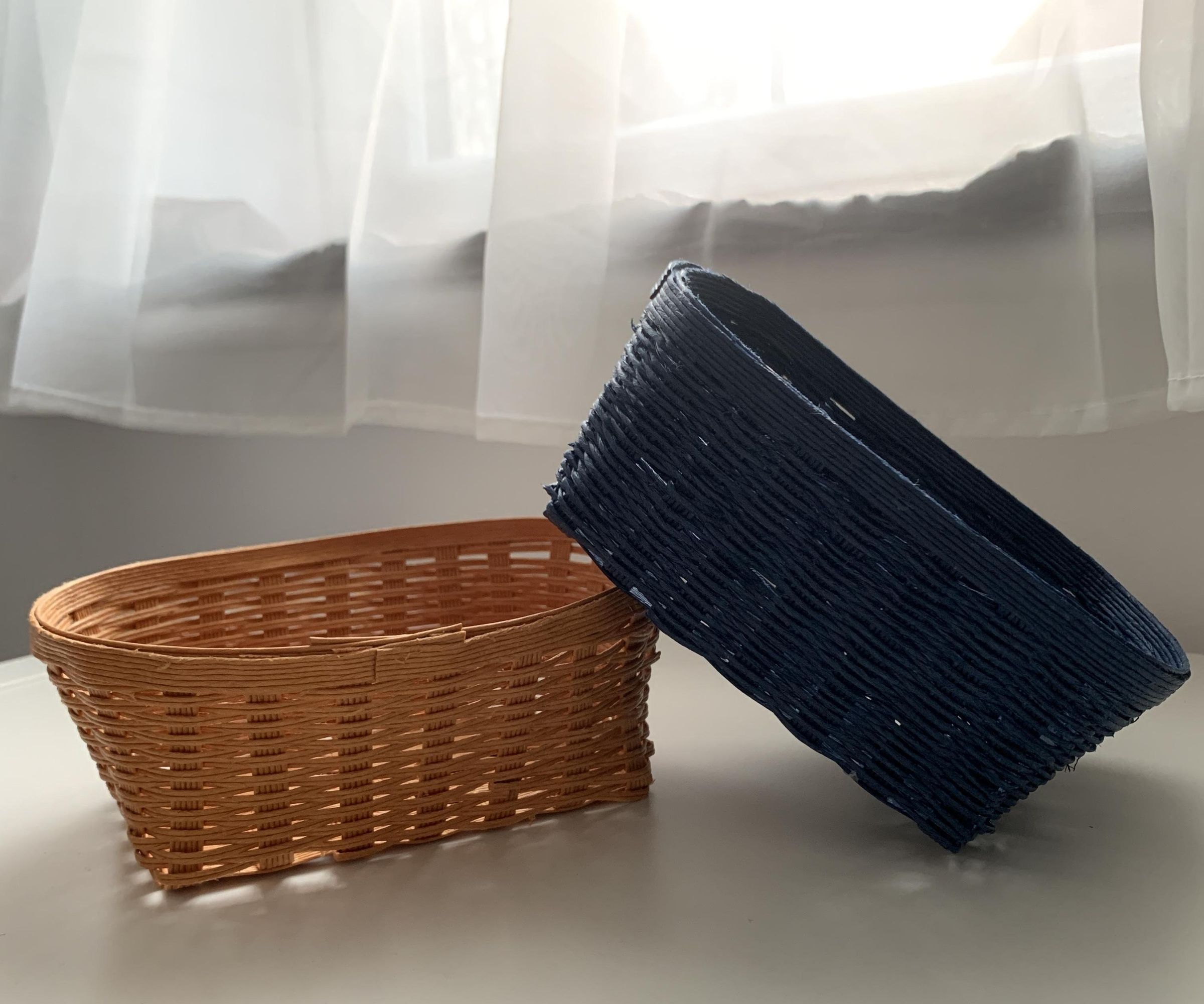 Weaving Basket With Paper Stripes