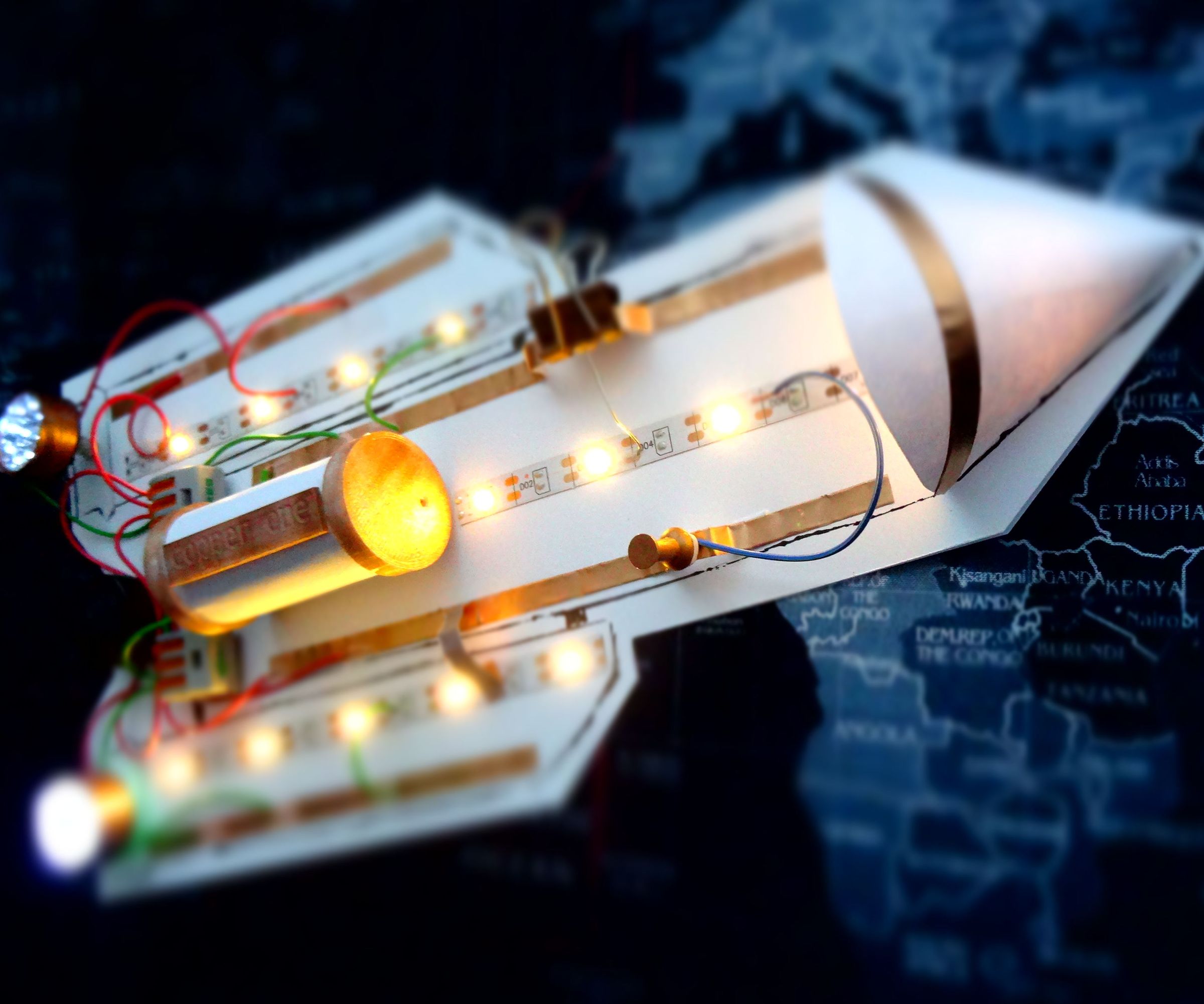 DIY PaperCircuitSheet(PCS)-Rocket With Copper Band & LED
