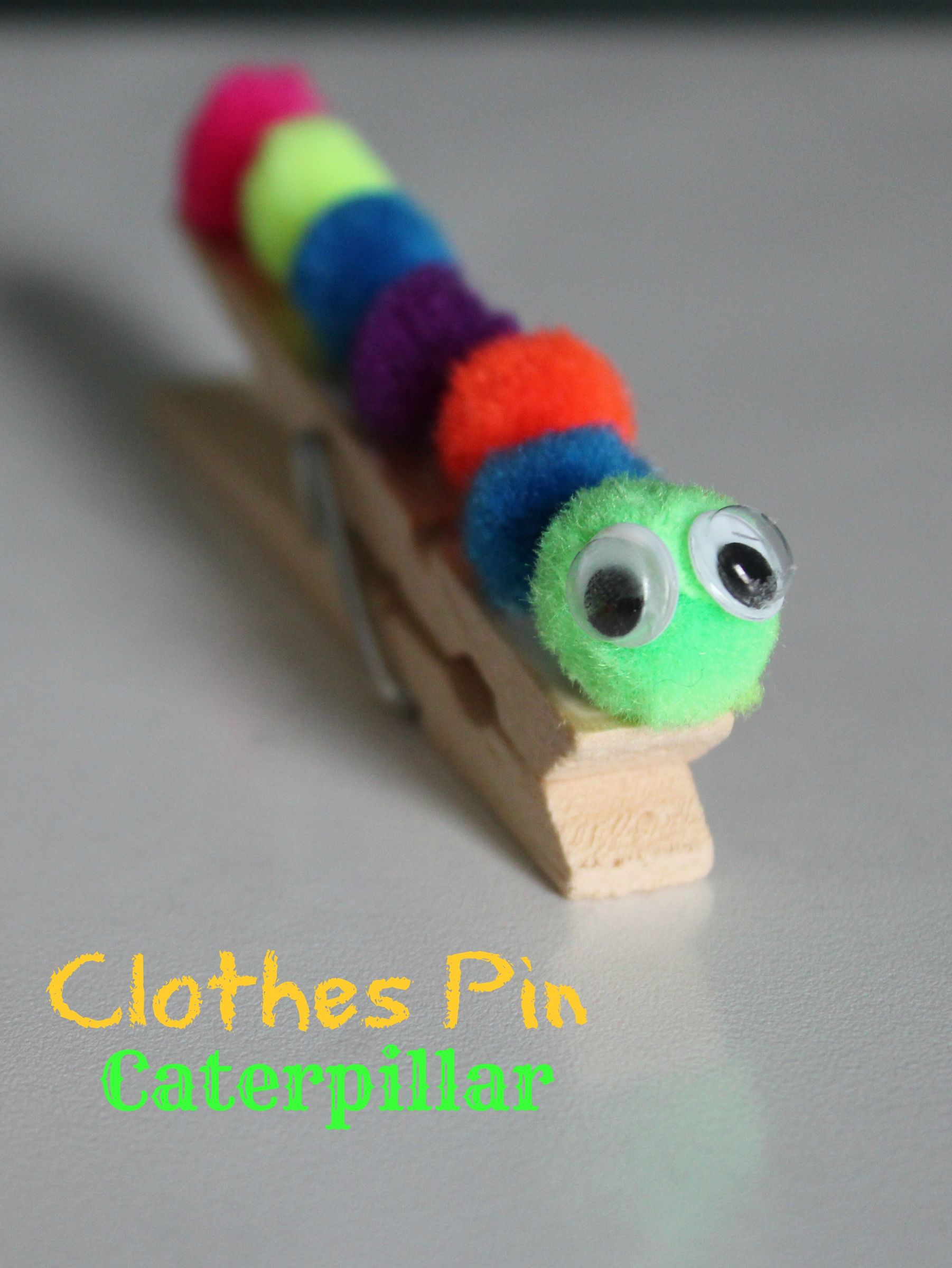 Kids Caterpillar Clothes Pin Craft