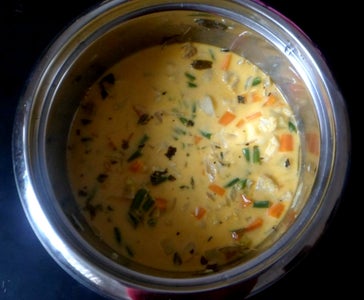 Transfer Prepared Curry to Soaked Rice