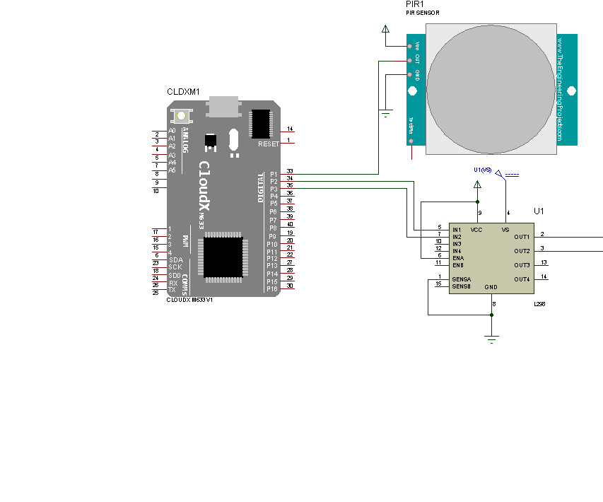 Automatic Door Opener Using CloudX Microcontroller and PIR Sensor