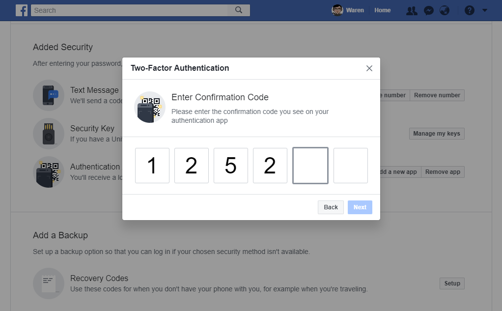 Two-Factor Authentication Settings