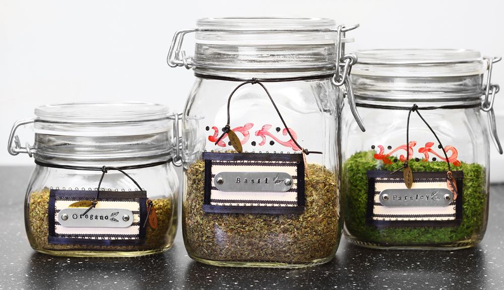 Mixed Media Spice Jars Metal Stamping Project
