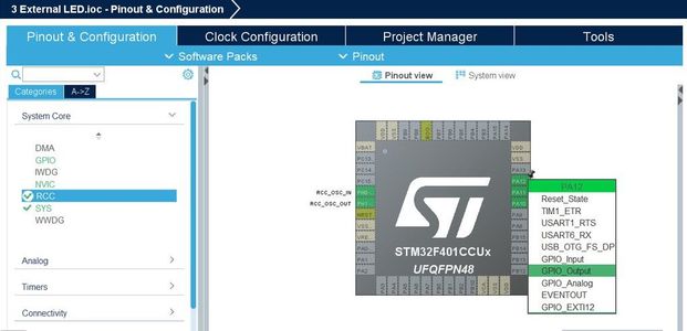 PINOUT Configuration