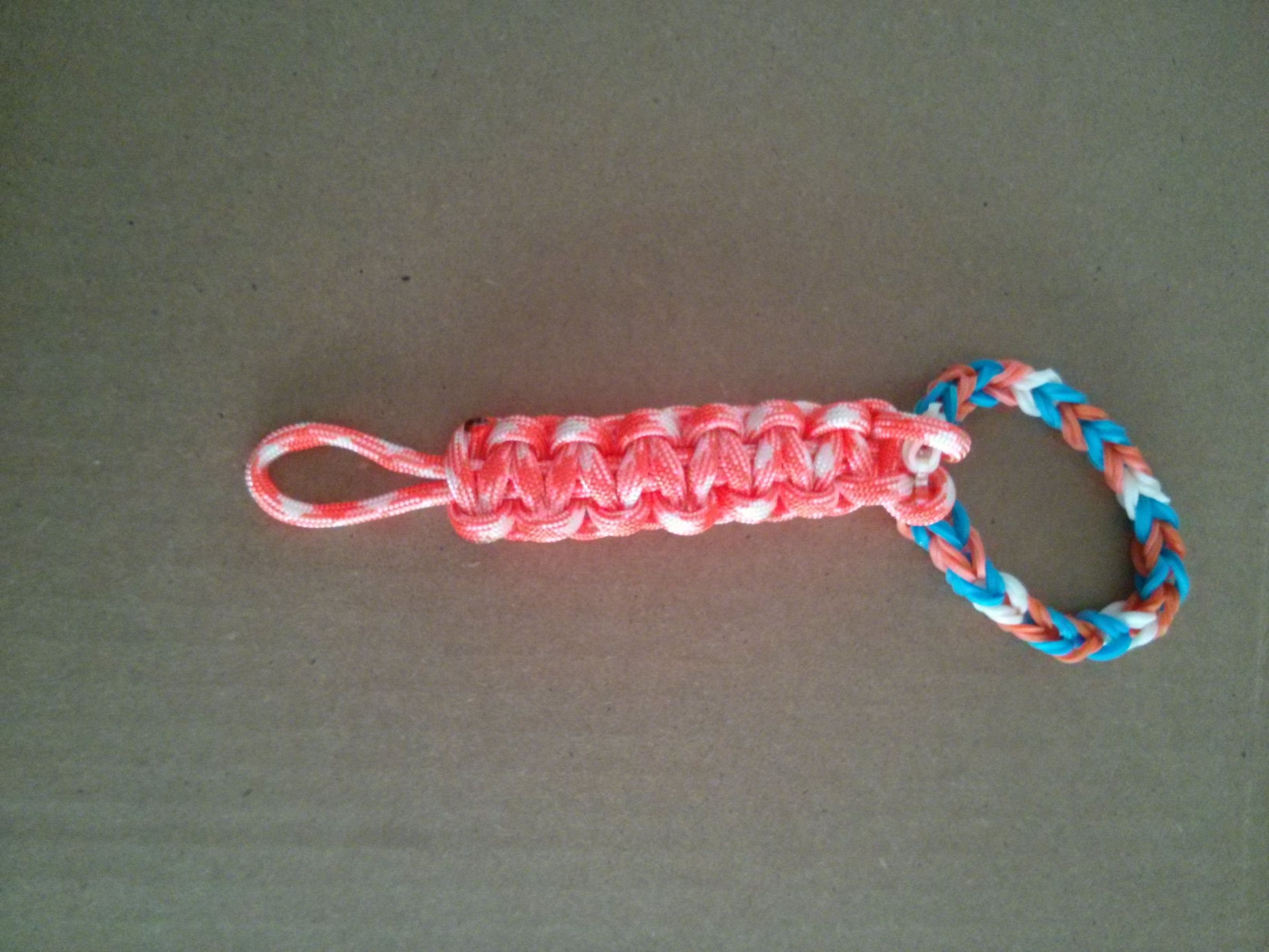 Rainbow loom and paracord lanyard 