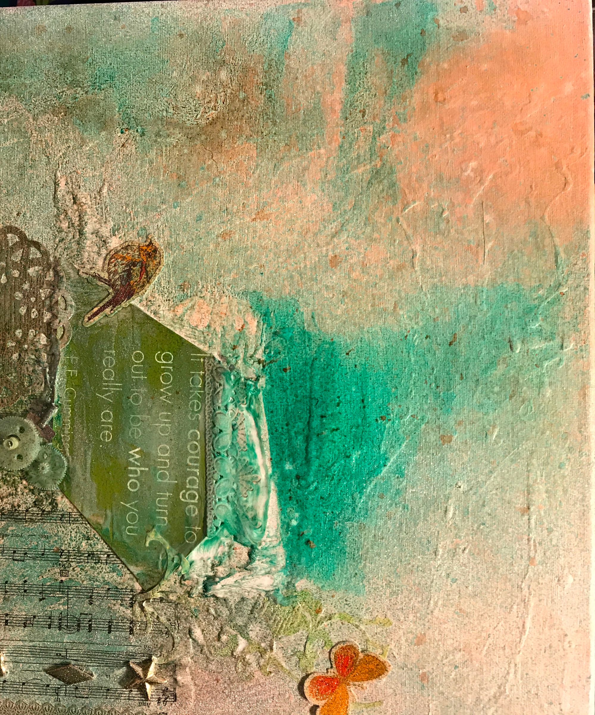 The Old: a Used Thrift Store Canvas to the New: a New Original Art Piece.