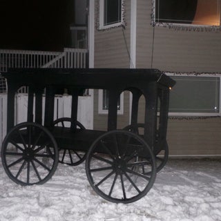 home depot haunted hearse Antique Horse Drawn Hearse - Halloween Prop Replica