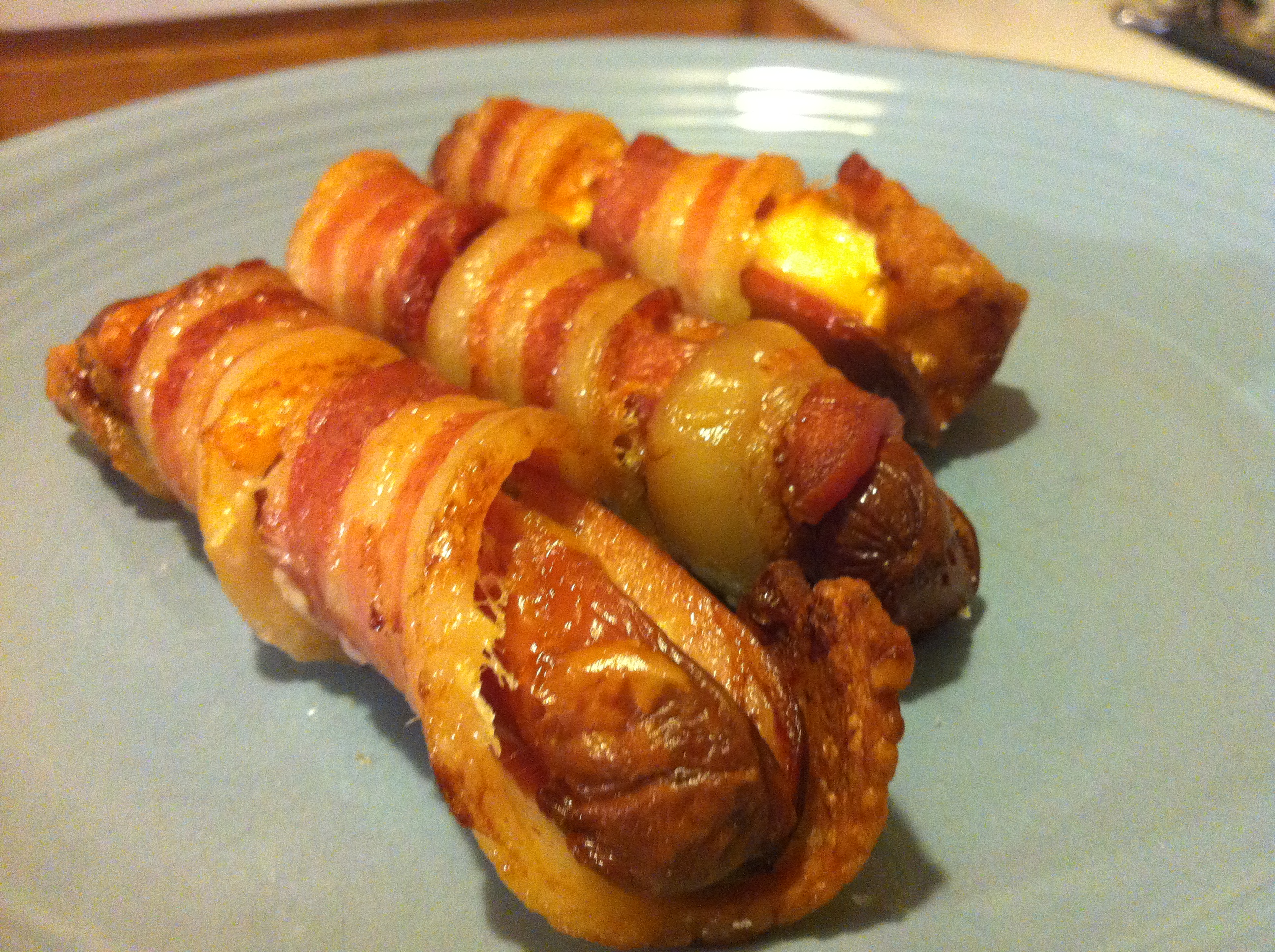 Cheesy Bacon Wrapped Hot Dogs!