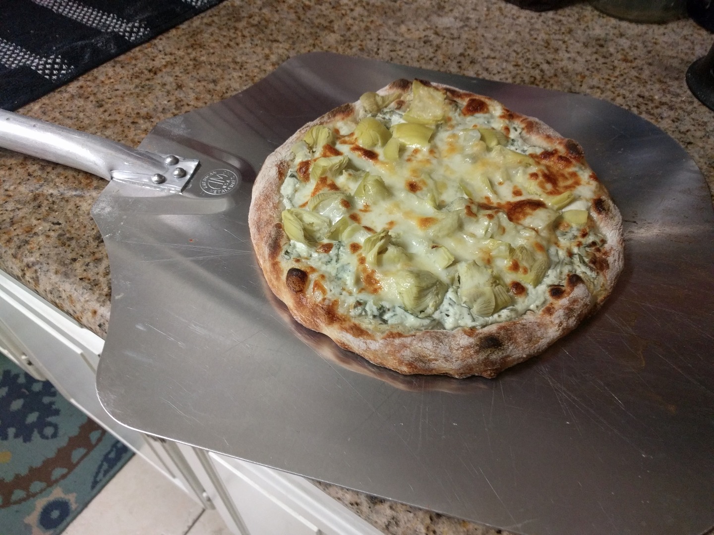 White Pizza: Spinach & Artichoke Hearts