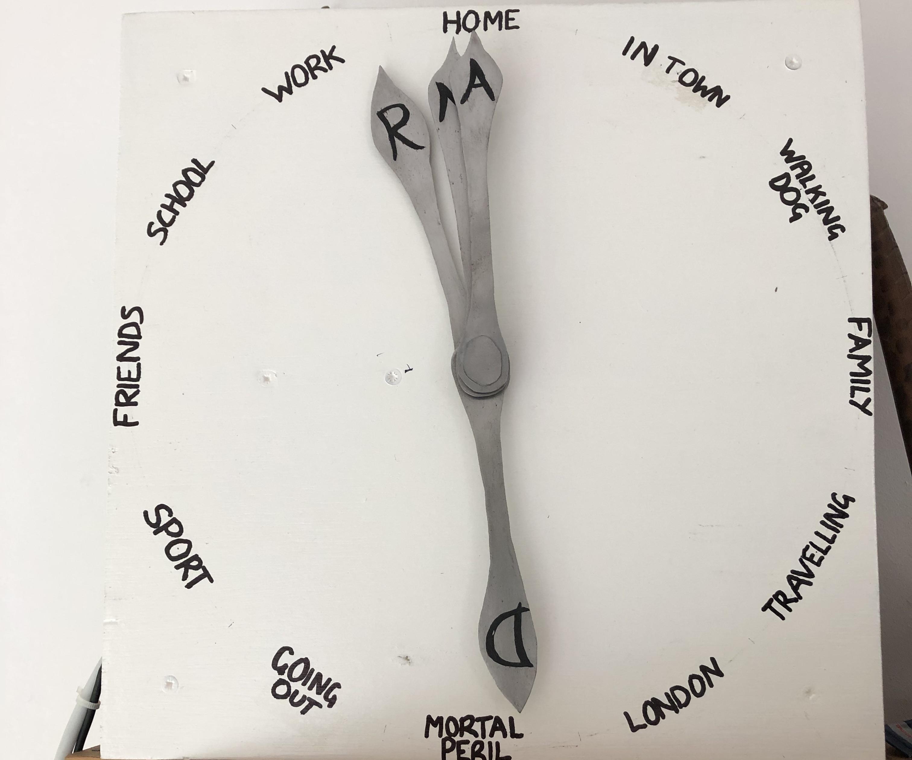 'Weasley' Location Clock With 4 Hands