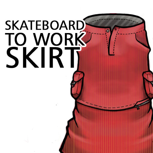 Skateboard to Work Skirt Made in SketchBook Pro