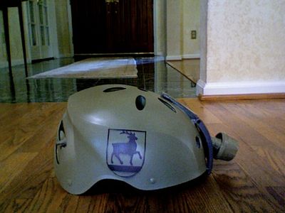 Special Forces Helmet From an Old Flashlight and an Old Bike Helmet.