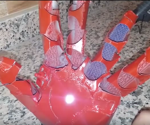 #10 Iron Man Hand (left) - Using LEDs - Cardboard & Cereal box. 