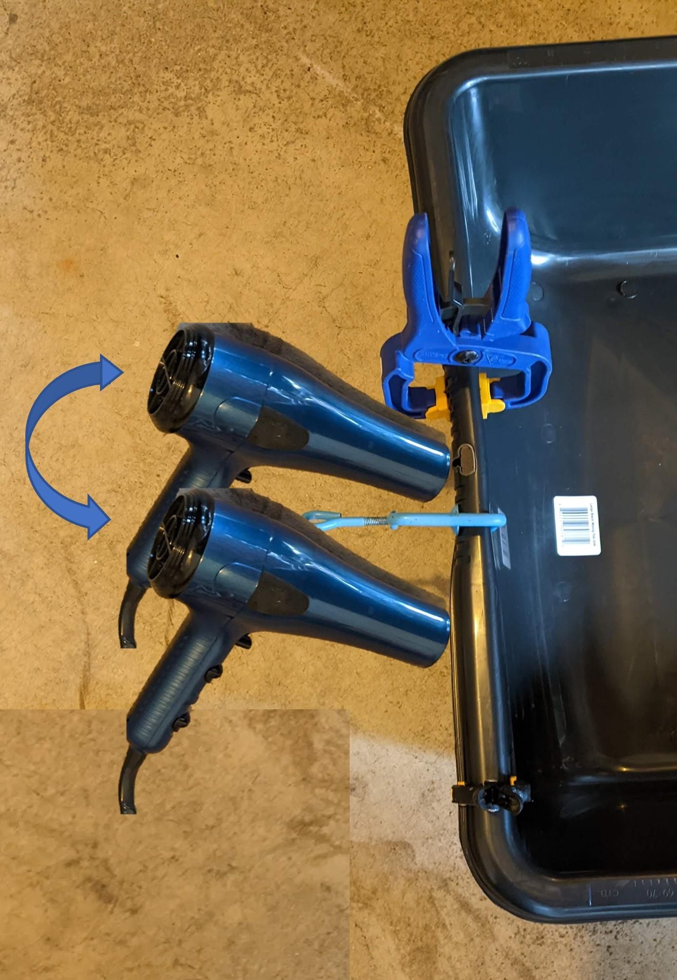 Fit Cement Mixing Bin Using Hair Dryer Into Critter Nation Cage 8