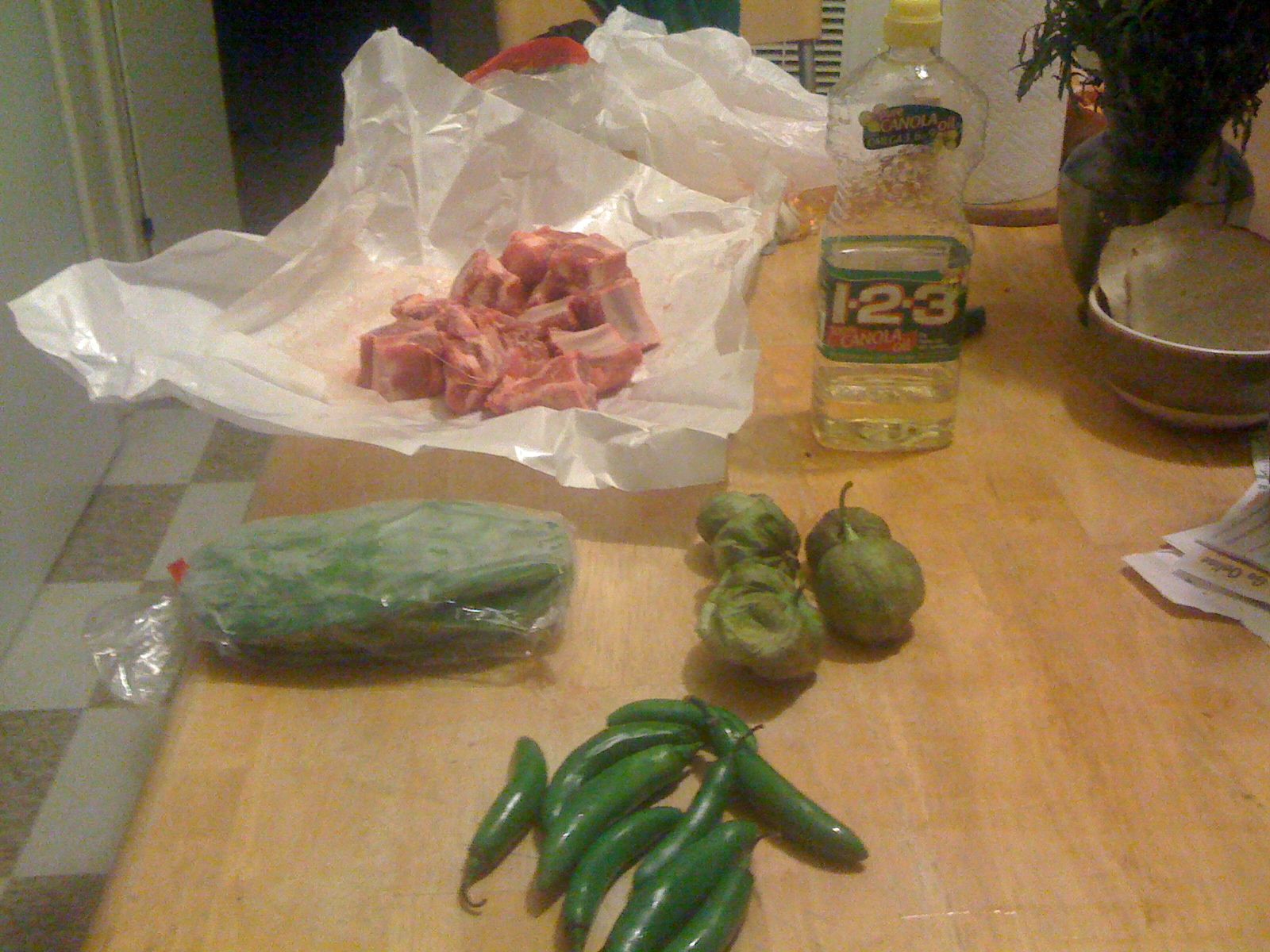 Pork Back Ribs in Green Sauce (Costillas De Puerco En Salsa Verde) 6