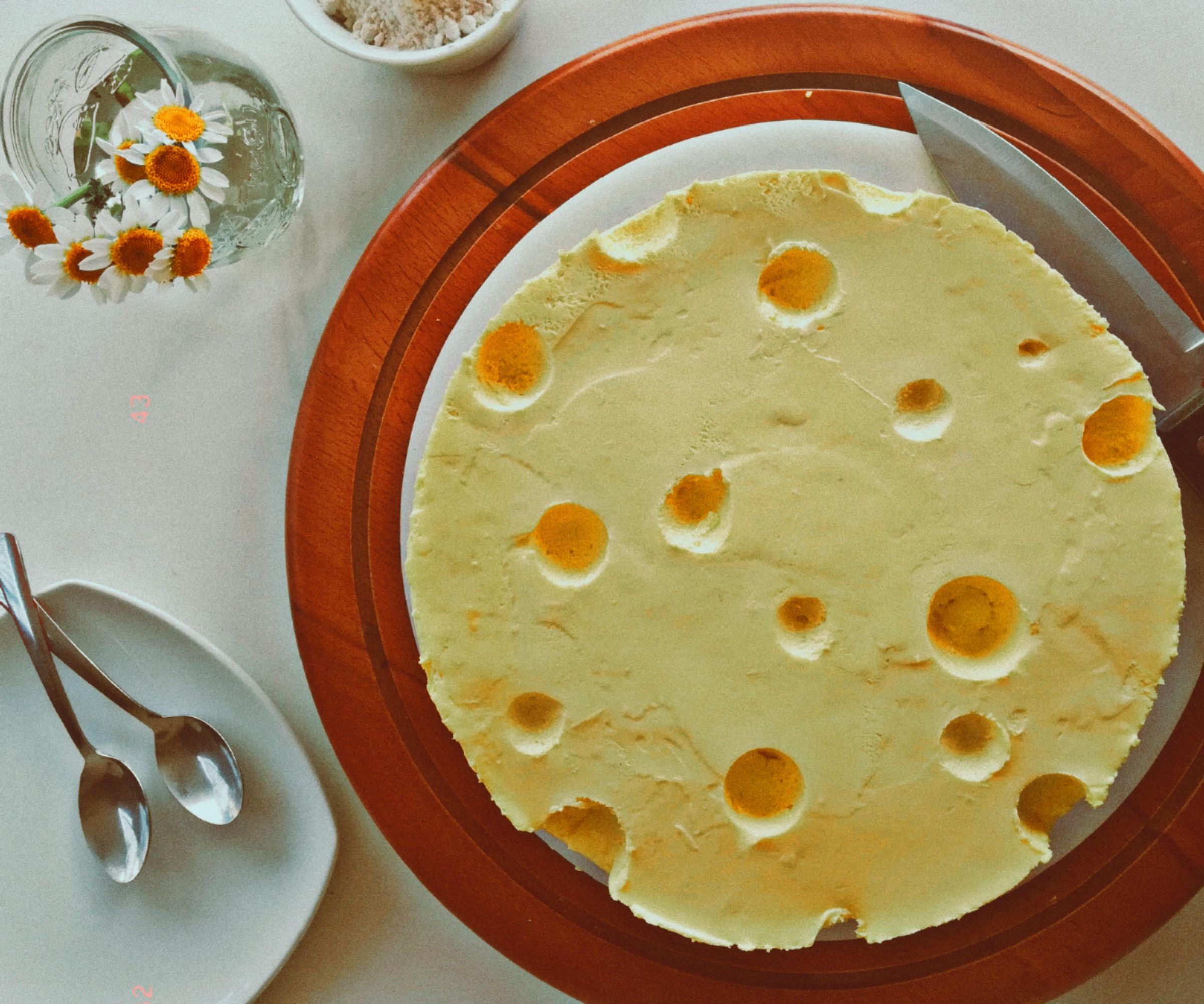 Cartoon Cheese Wheel Cheesecake | Mango,caramel, Chamomile