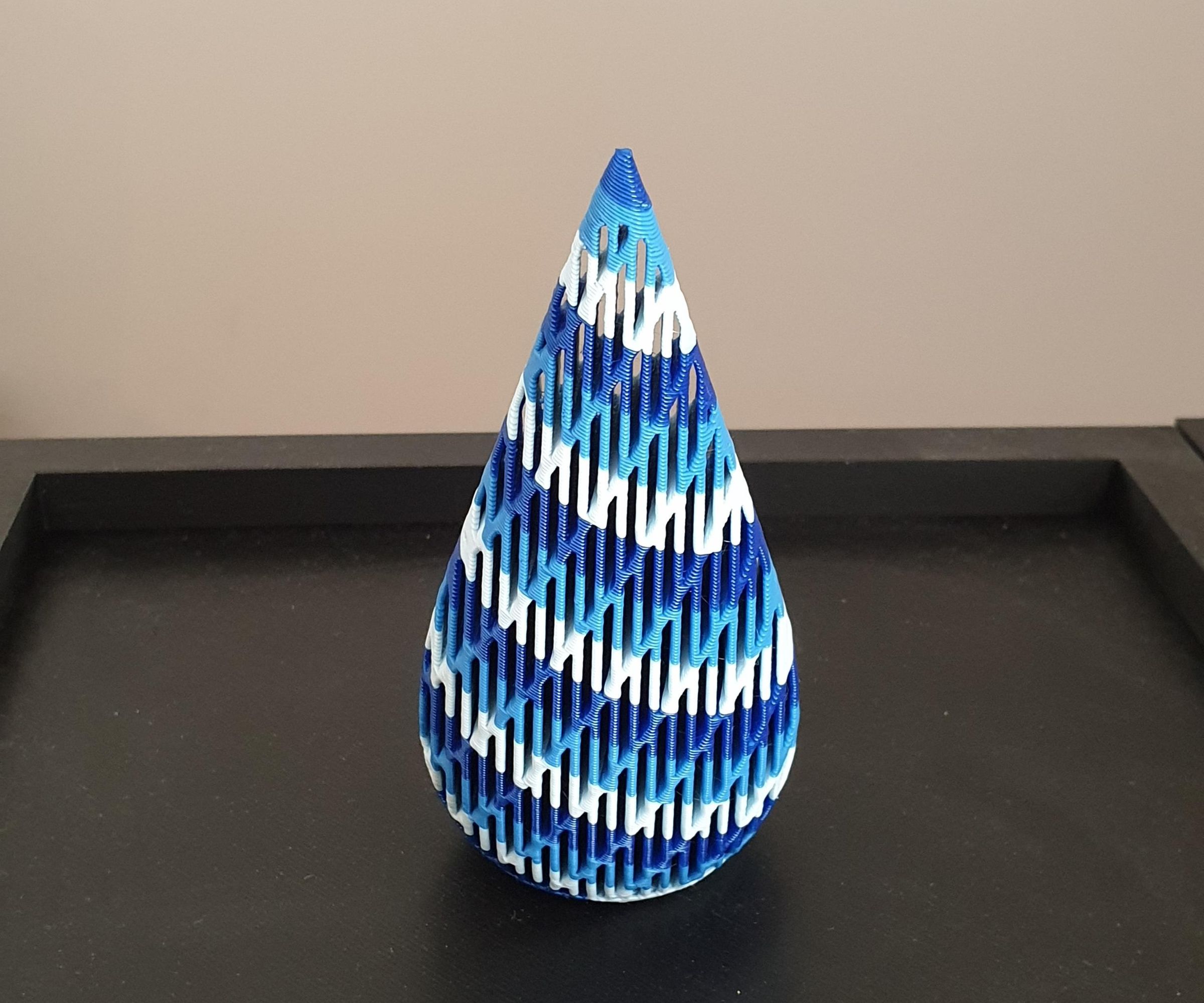 Blue Wavy Water Droplet Ornament