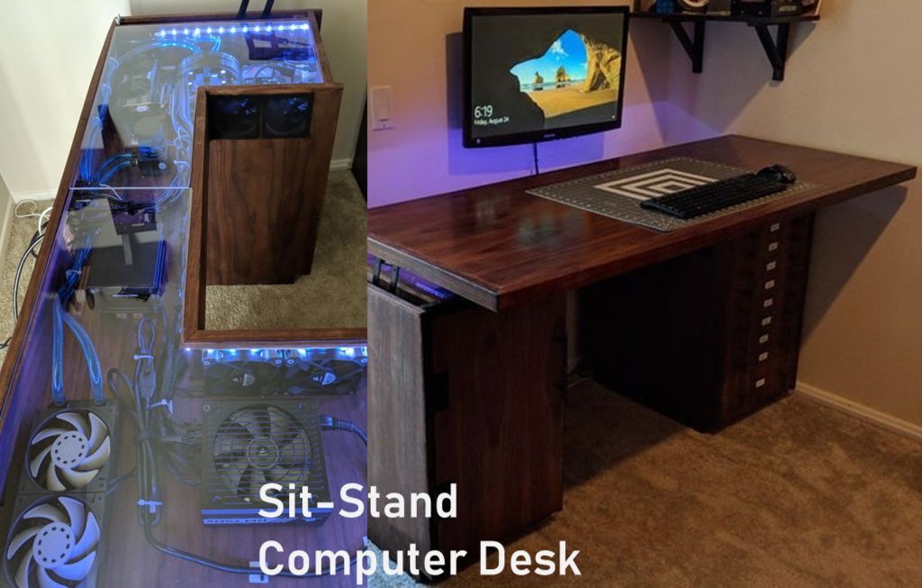 Convertible Standing Desk With Hidden Computer 10 Steps With