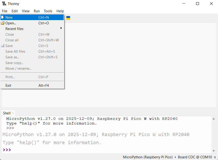 Thonny Coding Window