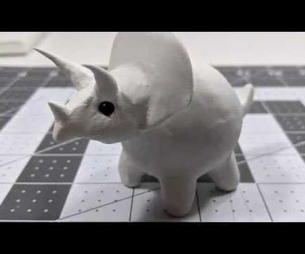 Cute Polymer Clay Triceratops
