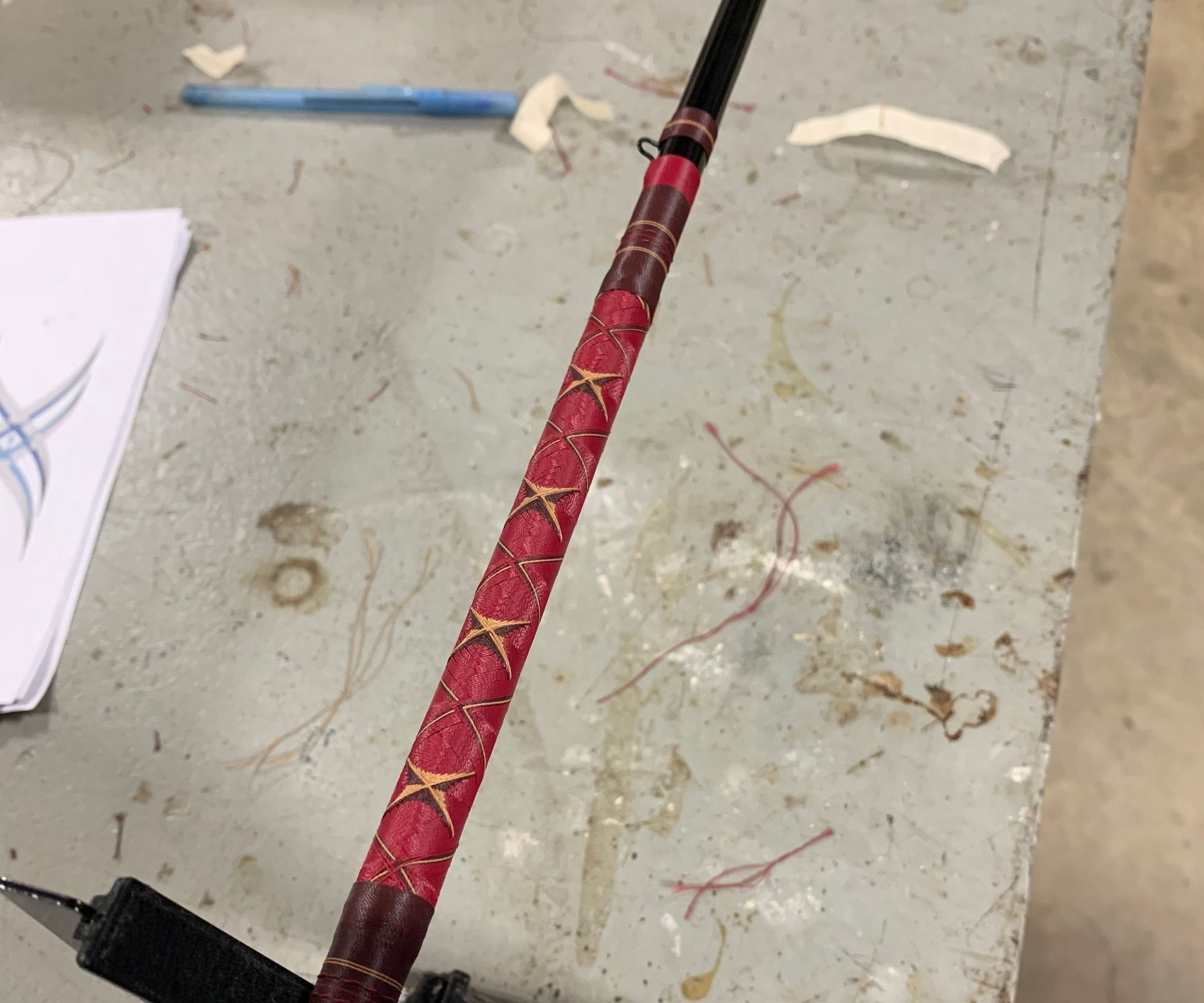 Custom Fishing Rod Thread Art