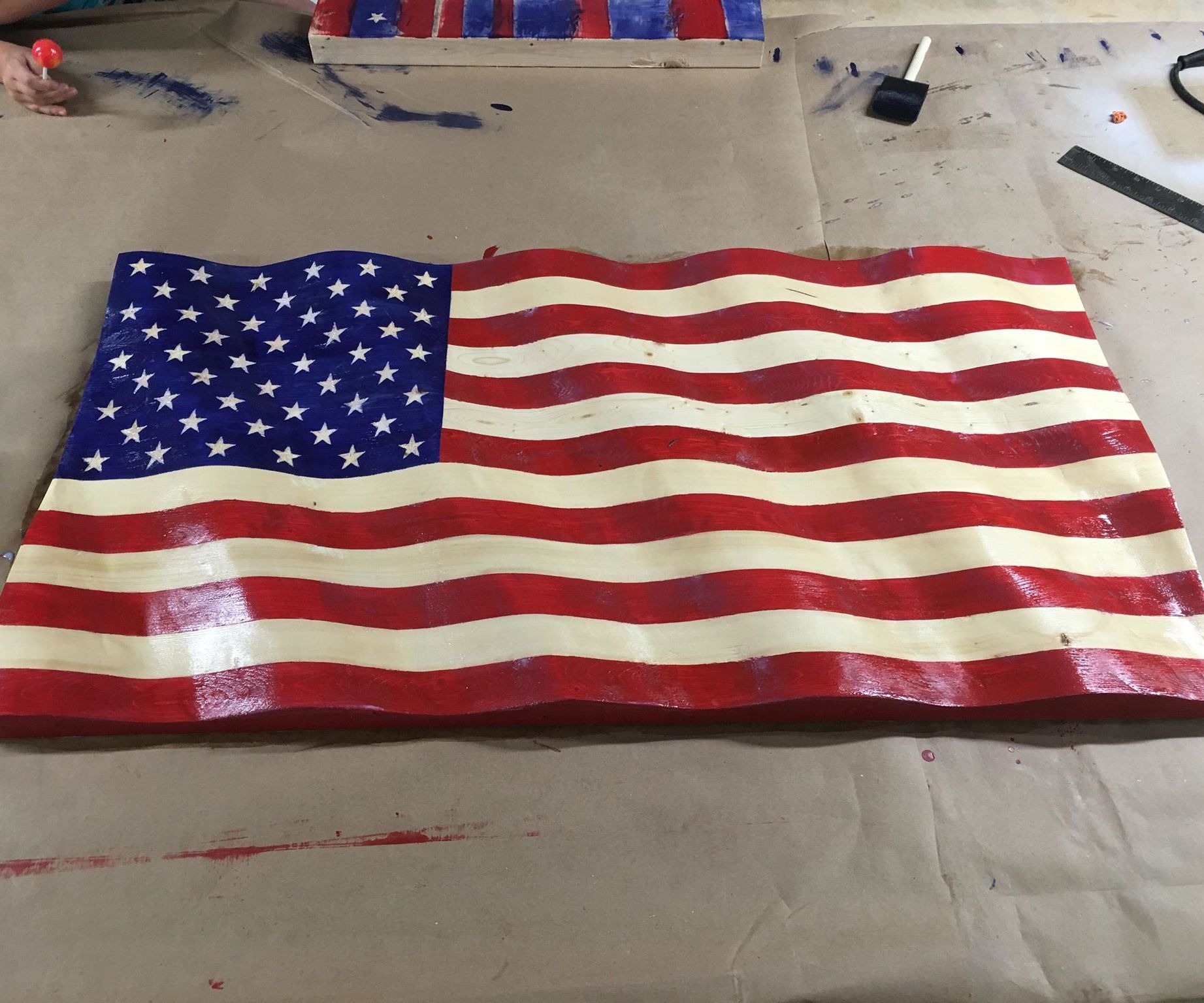 Wavey American Flag From 2x4s