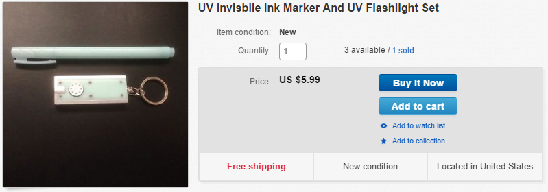 UV Flashlight and Pen