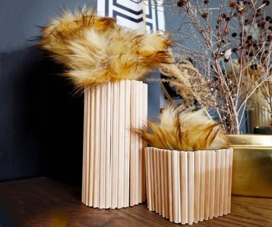 Dollar Store Wood Dowel Vase