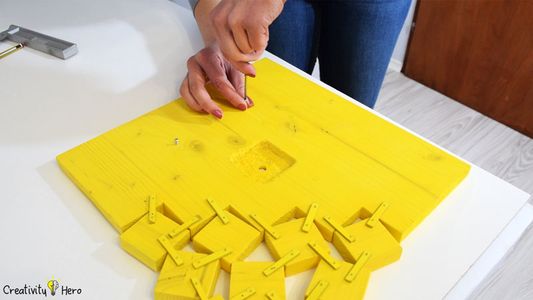 Making a Hanger for the Clock.