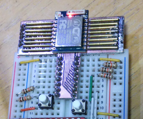 Detouchable Converter Board for ESP-07 and 12 With Pogo Pins